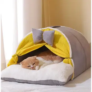 Új mély alvási kényelem télen Macskaágy Iittle szőnyeg kosár Kis kutyaház termékek Háziállatok sátor Hangulatos barlangfészek Beltéri kisállat kellékek