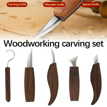 Véső faragó kés Fametszet DIY kézi fafaragó szerszámok Fafaragó vágó kések hámozás Fafeldolgozás Kanál kéziszerszámok munkás
