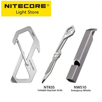 nagybani Nitecore NSH10 Multiuse Titanium Snap Hook 3 az 1-ben TC4 palacknyitó Csavarhúzó Kulcstartó hátizsák EDC függő szerszámok