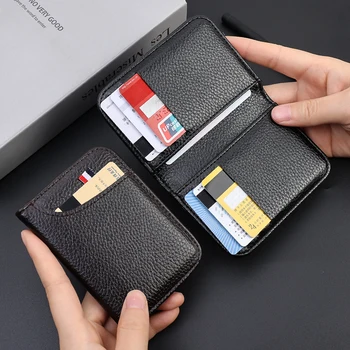 Férfi pénztárca Soft Super Slim pénztárca PU bőr Mini hitelkártya-tartók Pénztárca vékony kártya pénztárca Kis táskák nőknek Slimwallet