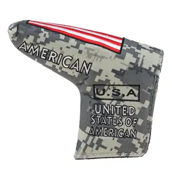 Prémium USA Amerikai Nemzeti Zászló Golf Blade Putter fejfedő, Álcázó fejvédő táska mágneses zárással