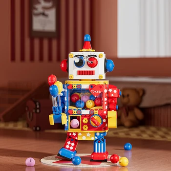 Robot tojáscsavaró gép sorozat összeszerelése Kis részecske építőelemek Asztali dekorációs modell játékok Születésnapi ajándék barátnak