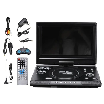 9,8 hüvelykes hordozható otthoni autó DVD lejátszó VCD CD játék TV lejátszó USB rádióadapter támogatás FM rádió Vevő-EU csatlakozó