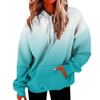 Színátmenetes nyomtatás Ms. Hat kenguru Kangar Shekin Sweatshot divat kényelmes pulóverek 2023 ősz Új női blokkok