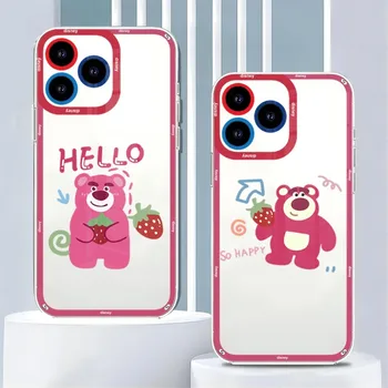 Disney Strawberry Bear telefontok telefontok IPhone 14 Plus 13 12 11 Pro Max Mini Soft Angel Eyes átlátszó tok