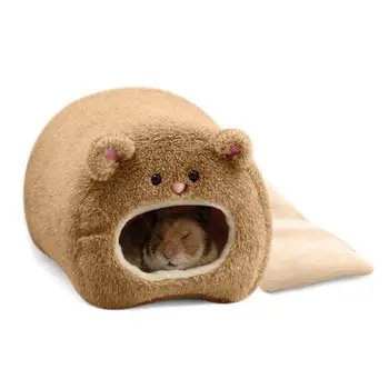 Patkányok Hörcsög téli meleg függő ketrec függőágy Aranyos medveház ágyszőnyeggel kis szőrös állatok számára