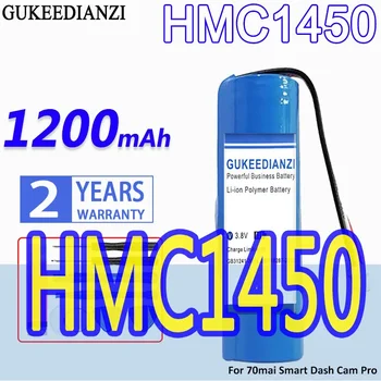  nagy kapacitású GUKEEDIANZI akkumulátor HMC1450 1200mAh 70 mai 70mai HMC 1450 Smart Dash Cam Pro akkumulátorokhoz