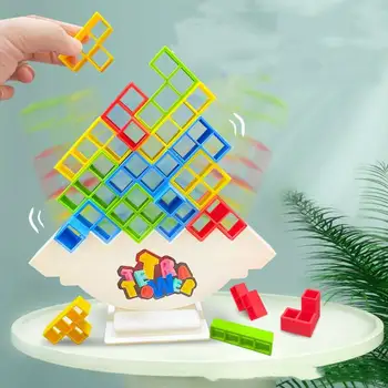 Tetra Tower játék Egymásra rakható blokkok Egyensúly verem építőelemek Kirakós tábla Összeszerelési kockák Oktató játékok gyerekeknek Felnőtteknek