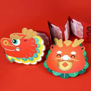 Kínai újévi dekorációk Kínai összecsukható piros boríték Írószer kellékek DIY kártya csomagolás Tavaszi fesztivál kellékek