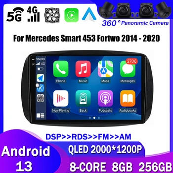 Android 13 Mercedes Smart 453 Fortwo 2014 - 2020 autórádióhoz Multimédia lejátszó navigáció GPS Carplay 4G WIFI