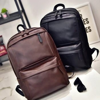 2024 Párok Új stílusú PU bőr hátizsák dupla vállpántos vízszintes húzós hátizsák számítógépes táska férfi táska férfi hátizsák