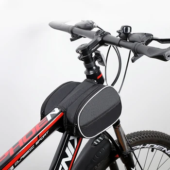  Kerékpár első gerendás táska forró eladó vízálló hegyikerékpár nyeregtáska Felső cső szerszámtáska fényvisszaverő szalag alkatrészekkel felszerelve