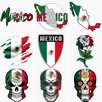 Mexikó zászló Térkép embléma Koponya Könnyező matricák Autó ablak Motorkerékpár Laptop Fali szoba Kerékpár teherautó sisak Terepjáró hajó matrica