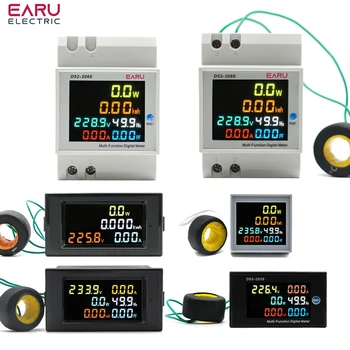 AC 220V voltmérő Árammérő teljesítménytényező Elektromos energia frekvenciamérő Digitális panel wattmérő VOLT AMP D69-2058 D52 D48