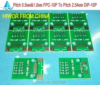 20db / tétel Osztás 0,5 MM és 1,0 MM FPC-10P 10P FPC 2,54 mm-es magassághoz DIP10 FPC adapter DIP PCB-hez Pinboard SMD átalakító