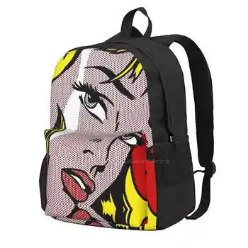 Roy Lichtenstein Art , Pop Art , Esztétikai , Grafika Iskolatáska Nagy kapacitású hátizsák laptop 15 hüvelykes Pop Art Esztétikai Roy