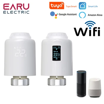 Tuya Smart WiFi termosztát radiátor TRV programozható termosztatikus működtető fűtés Távoli hőmérséklet-szabályozó Alexa Google