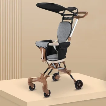 Összecsukható babakocsi könnyű, stabil, puha ülés, kézi tologatás babának