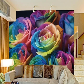 beibehang Custom 3D fotó tapéta minimalista modern nappali modern minimalista romantikus szín rózsák fali papírok lakberendezés