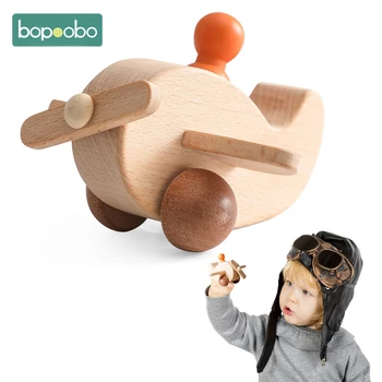 Montessori Fa repülőgép játékok gyerekeknek Kirakós játék Rajzfilm Színes fa csap babák játék Oktatási Újszülött blokkok ajándék