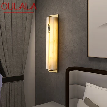 OULALA sárgaréz fali lámpa LED Modern luxus márvány sconces lámpatest beltéri dekoráció otthoni hálószobához Nappali folyosó