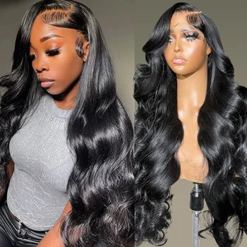 13x6 13x4 HD átlátszó csipke elülső haj parókák fekete nők számára Emberi haj 8-32 hüvelykes Body Wave csipke elülső haj parókák