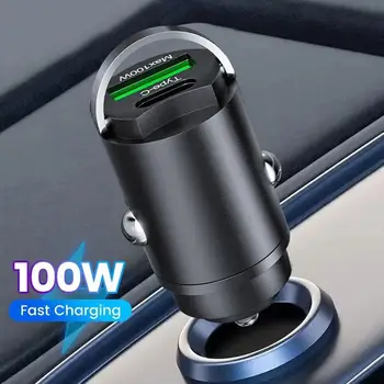 Olaf Pull 100W PD + QC autós töltő USB C Mini gyors töltésű autós telefon töltő adapter IPhone 15 14 Samsung készülékhez 